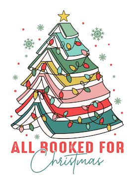 All Booked for Christmas Sticker